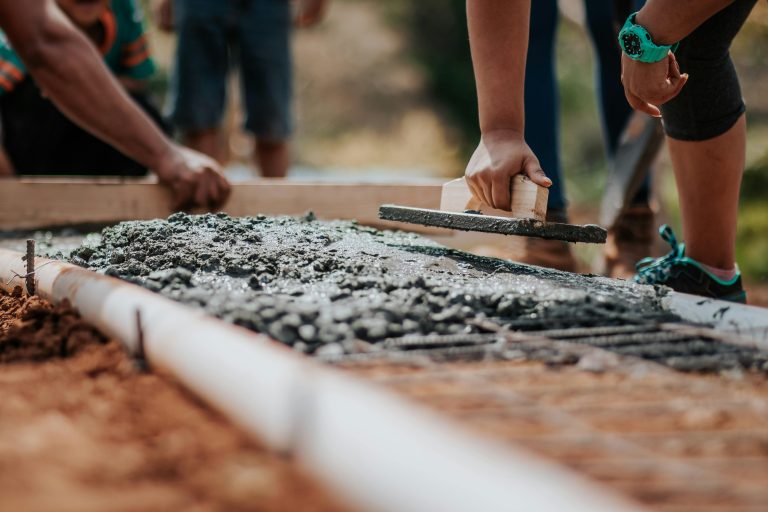 Concrete being poured