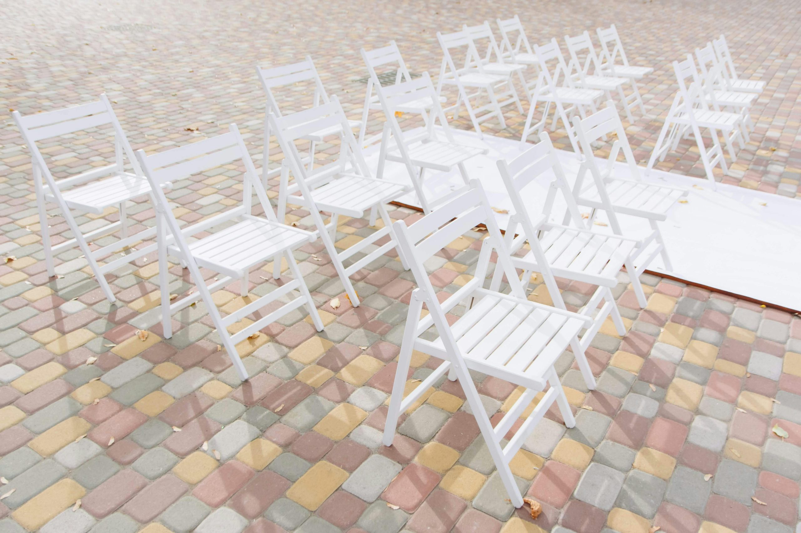 Chairs set up on a patio
